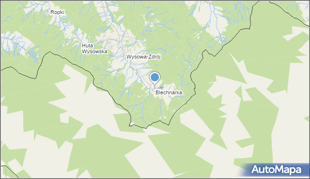 mapa Blechnarka, Blechnarka na mapie Targeo